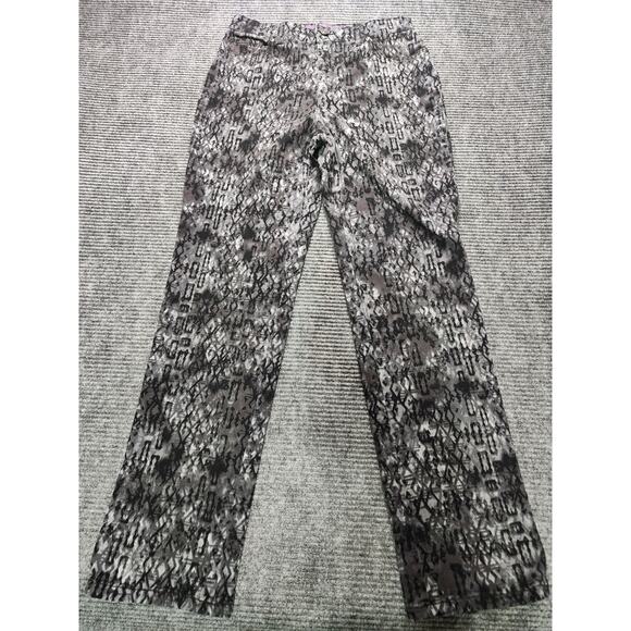 Gloria Vanderbilt Womens Amanada Sz 10 Black & Gray Geometric Denim Jeans Retro - Picture 2 of 12
